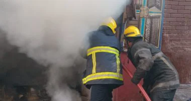 السيطرة على حريق داخل بارتشن تحت الإنشاء بمحطة وقود العاشر من رمضان