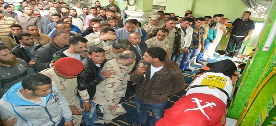 أهالي «الغابة» بالشرقية يشيعون جثمان شهيد كمين زغدان